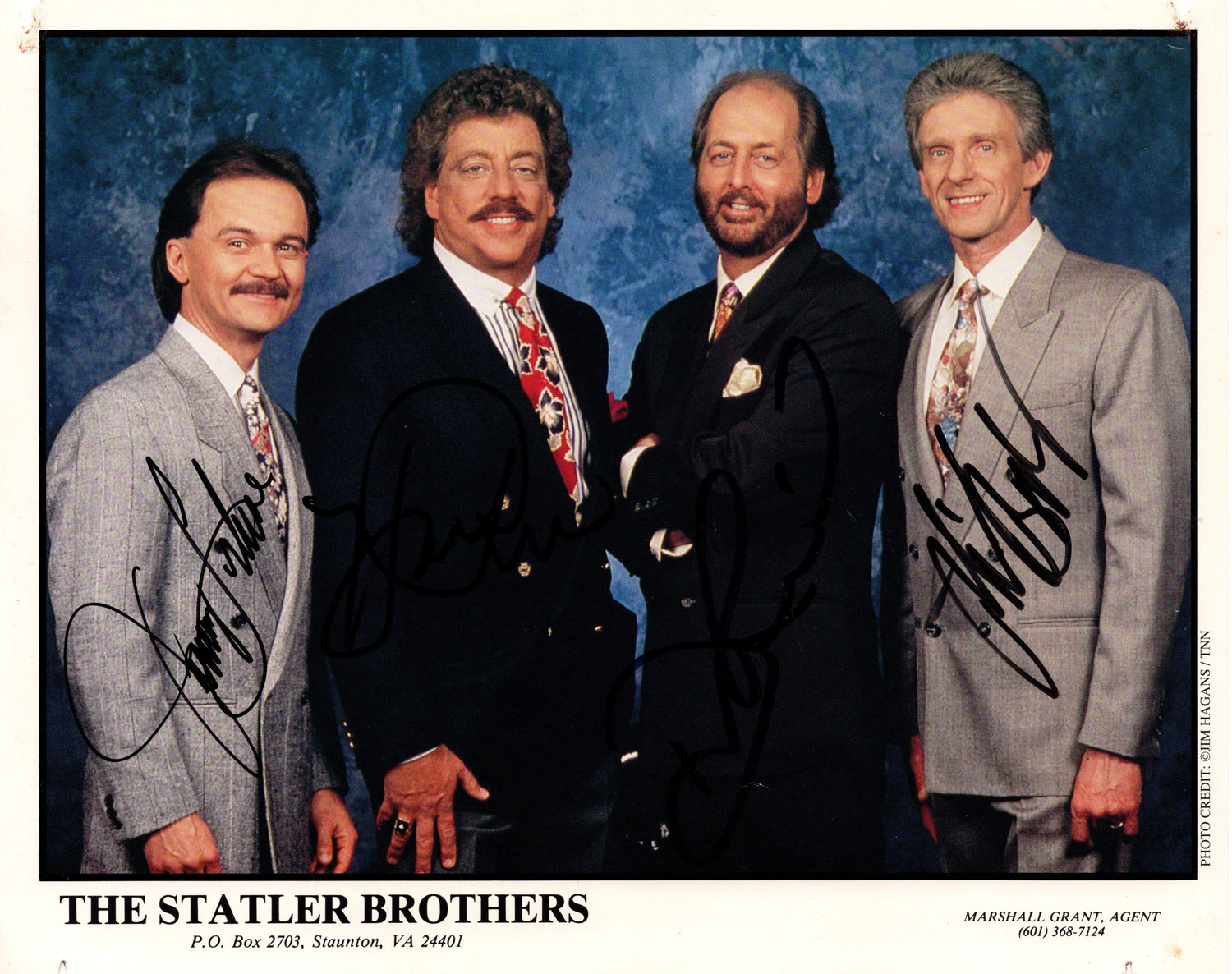 THE STATLER BROTHERS - All Four Hand Signed Promo Photo